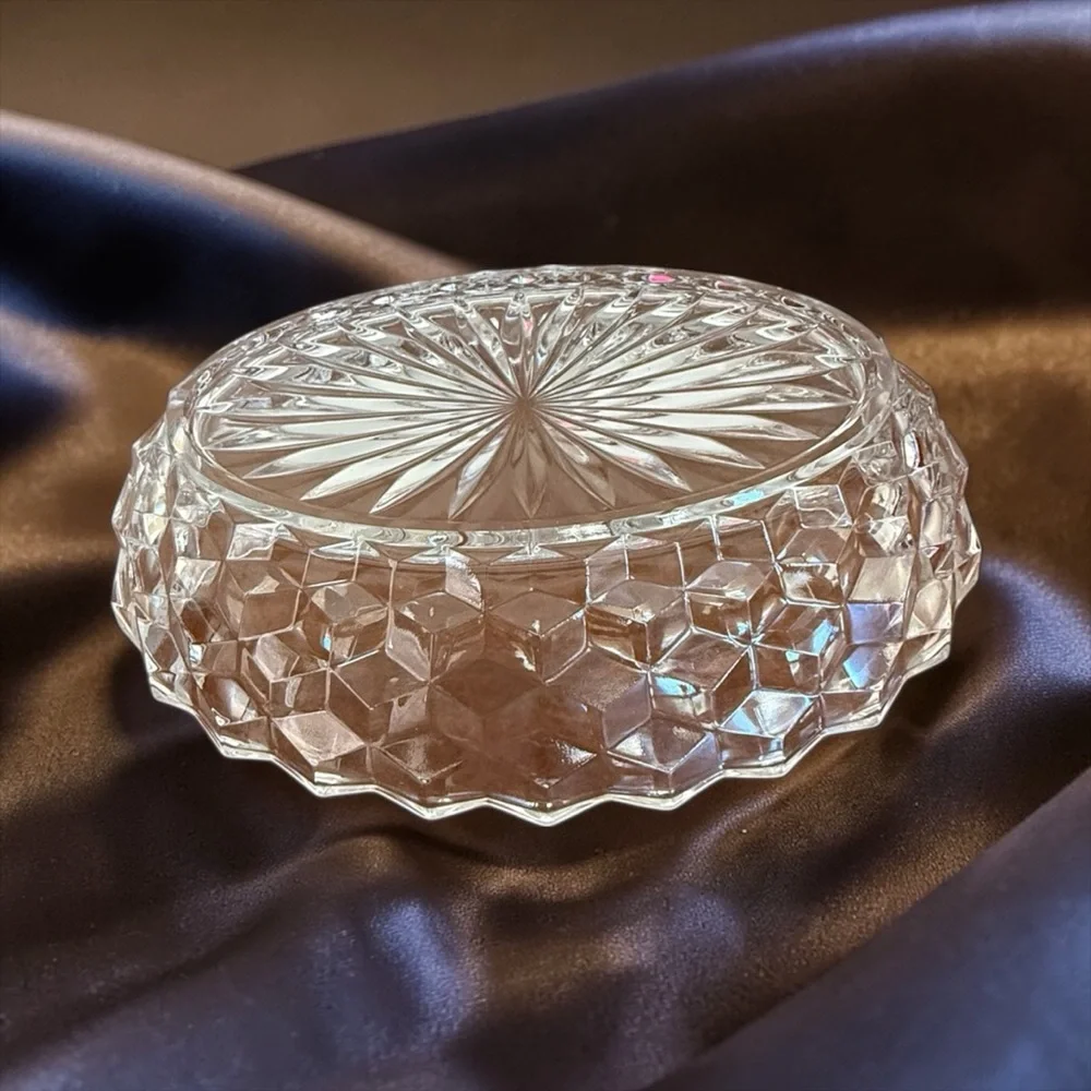 Vintage Fostoria American Clear Glass Oval Serving Vegetable Bowl MCM Cubist
